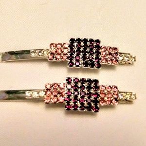 Two Rhinestone hair pins